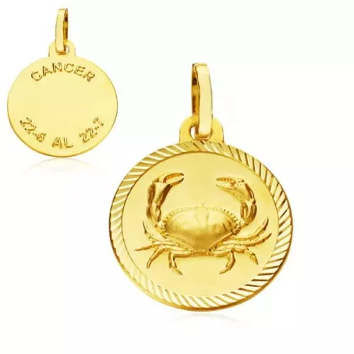 9K HOROSCOPO ORO AMARILLO DISCO 16 MMCANCER 1