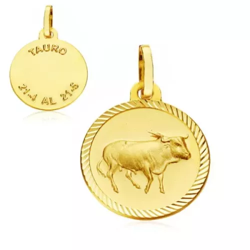 9K HOROSCOPO ORO AMARILLO DISCO 16 MMTAURO 1