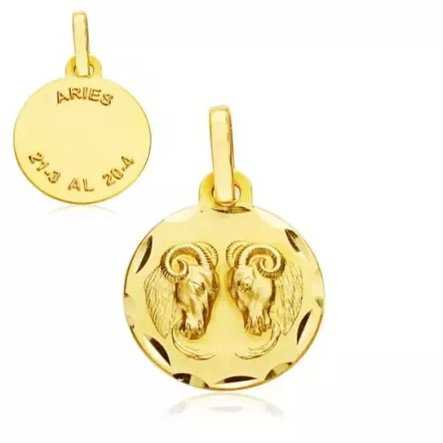 9K HOROSCOPO ORO AMARILLO 13 MM ARIES 0,96gr