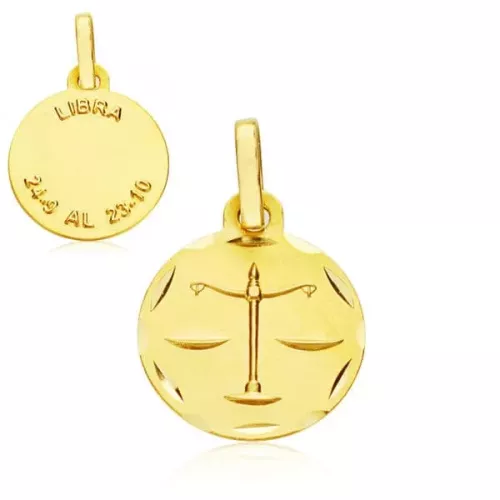 9K HOROSCOPO ORO AMARILLO 13 MM LIBRA 0