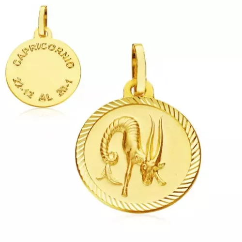 9K HOROSCOPO ORO AMARILLO 20 MM CAPRICORNIO 1
