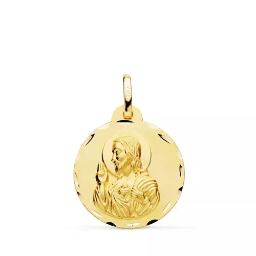 9K MEDALLA ORO AMARILLO CORAZON DE JESUS 9K 20 MM 2