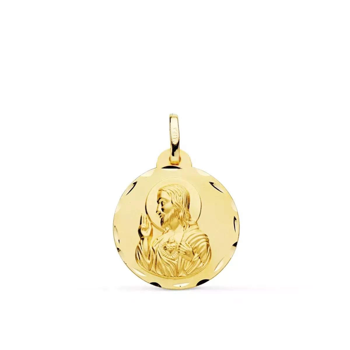 9K MEDALLA ORO AMARILLO CORAZON DE JESUS 9K 20 MM 2