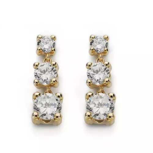 9K PENDIENTES ORO AMARILLO TRES GARRAS DISMINUCION CIERRE PRESION 1