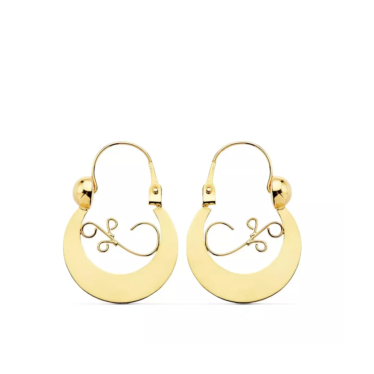 9K PENDIENTES AROS ORO AMARILLO CRIOLLAS CANARIA 9K 24X17 MM 1