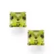 9K PENDIENTES ORO AMARILLO OLIVINA NATURAL GARRA BECKHAM 7X7 MM 3.40 QTS CIERRE PRESION 0