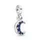 Crescent moon sterling silver dangle cha - 798375NBT