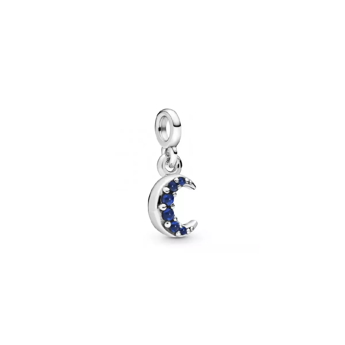 Crescent moon sterling silver dangle cha - 798375NBT