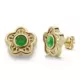 9K PENDIENTES ORO AMARILLO ESTRELLA CALADA PIEDRA COLOR VERDE CIERRE PRESION 0