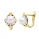 9K PENDIENTES ORO AMARILLO PERLA 10X8 MM CIERRE CATALAN 0