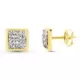 9K PENDIENTES ORO AMARILLO CUADRADOS. CIRCONITA 7 X 7 MM PRESION 0