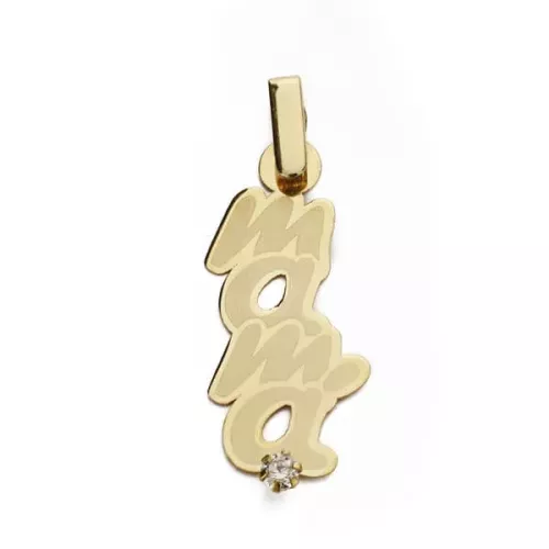 9K COLGANTE ORO AMARILLO MADRE SILUETA 1C GARRA LASER 0