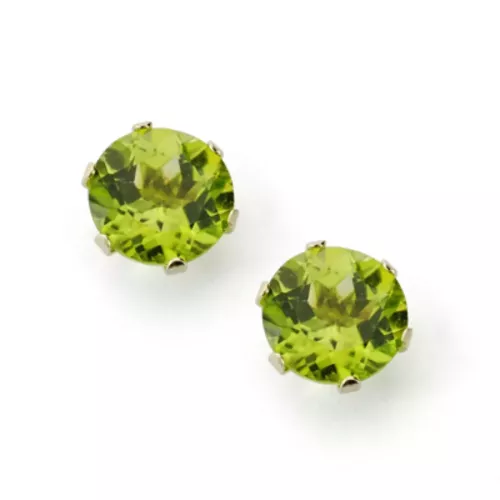 9K PENDIENTES ORO AMARILLO OLIVINA 6.00 MM 1.86 QTS. CIERRE PRESION 0