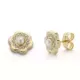 9K PENDIENTES ORO AMARILLO FLOR Y PERLA 8X8 MM CIERRE PRESION 0