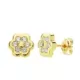 9K PENDIENTES ORO AMARILLO FLOR 7X7 MM CIERRE PRESION 0