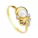 18K SORTIJA ORO AMARILLO MOTIVO CON PERLA 4MM Y CIRCONITAS. ANCHO: 7