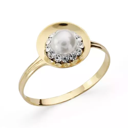 18K SORTIJA ORO AMARILLO MOTIVO REDONDO CON PERLA 4