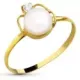 18K SORTIJA ORO AMARILLO CON PERLA DE 6 MM Y CIRCONITA. ANCHO: 9 MM 0