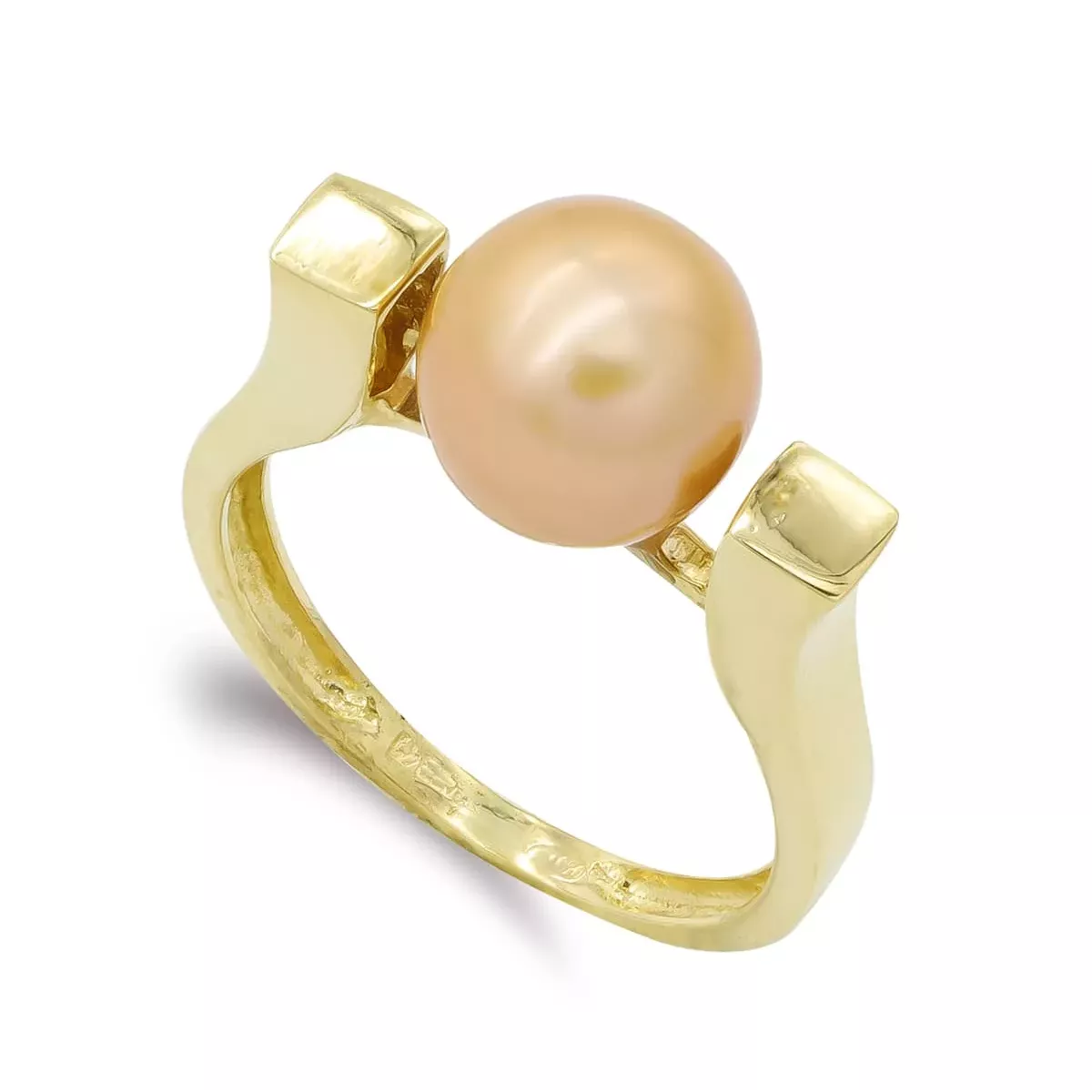 18K SORTIJA ORO AMARILLO PERLA CAMEL 9 MM 3