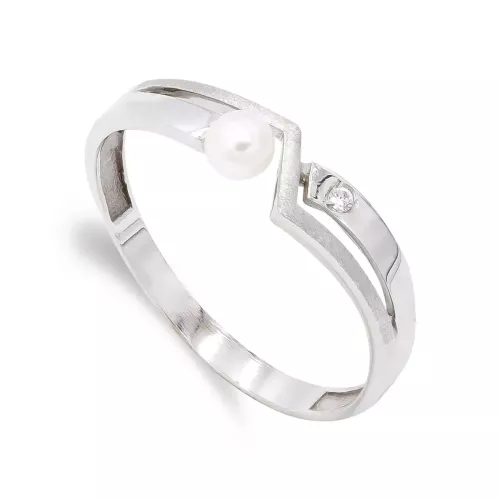 18K SORTIJA ORO BLANCO PERLA 3
