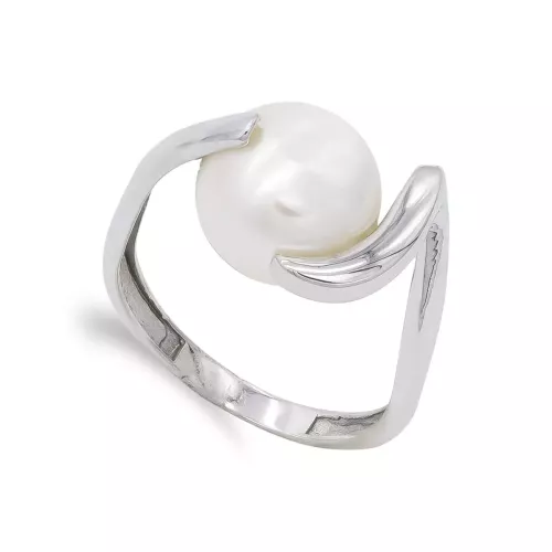 18K SORTIJA ORO BLANCO CON PERLA BARROCA 11