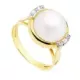 18K SORTIJA BICOLOR PERLA JAPONESA CON CIRCONITA 12 MM 4