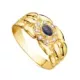 18K SORTIJA ORO AMARILLO PANTER CON CIRCONITAS Y ZAFIRO NATURAL 4X3 MM. ANCHO: 9 MM 2