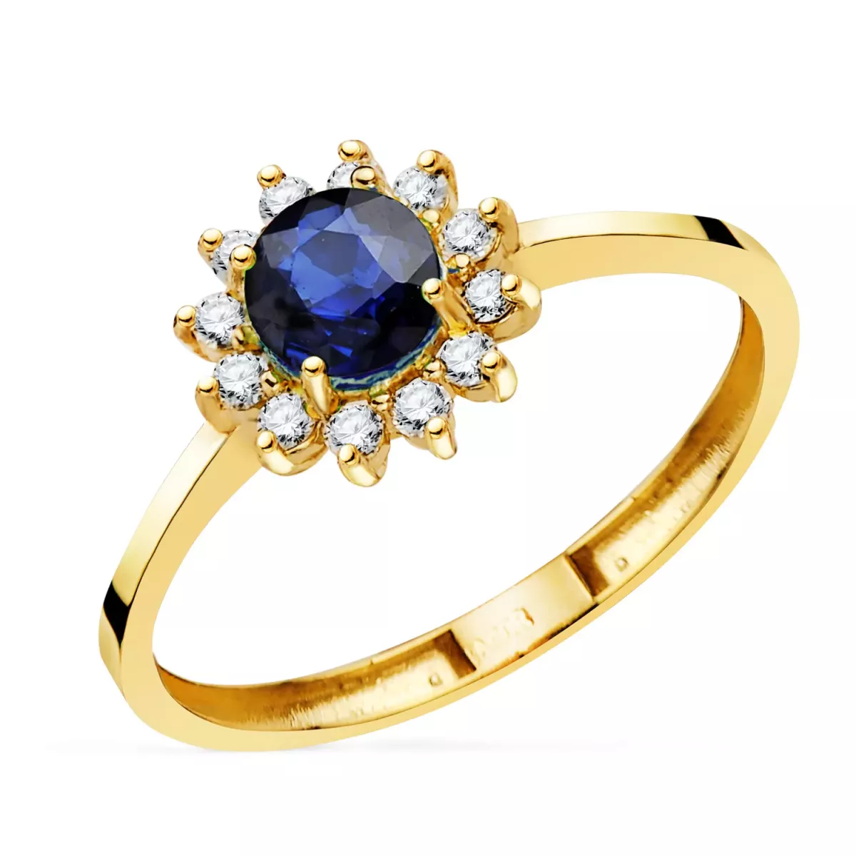 18K SORTIJA ORO BLANCO ZAFIRO DIFUSION 5 MM 0