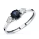 18K SORTIJA ORO BLANCO ZAFIRO 5 MM 0