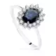 18K SORTIJA ORO BLANCO PIEDRA FINA ZAFIRO 7X5MM CON CIRCONITAS 2