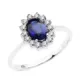 18K SORTIJA ORO BLANCO DIAMANTES Y ZAFIRO DIFUSION 7X5 MM 0