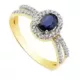 18K SORTIJA ORO BICOLOR CON CIRCONITA Y ZAFIRO OVAL 6X4 MM 1