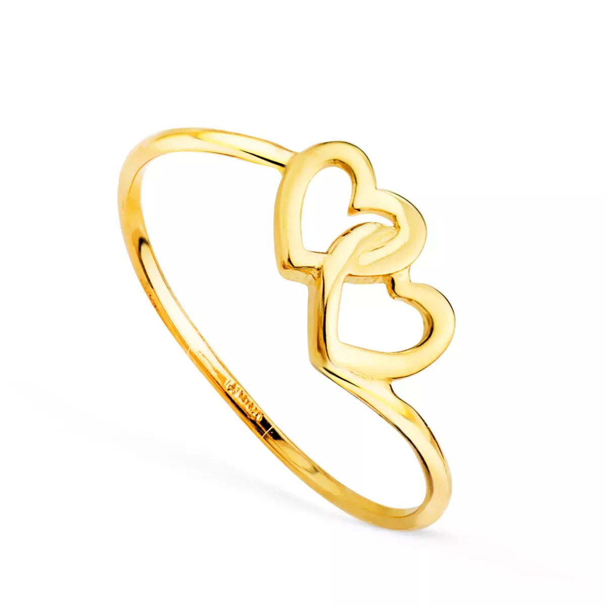 18K SORTIJA ORO AMARILLO CORAZONES ENTRELAZADOS. ANCHO: 7 MM 1