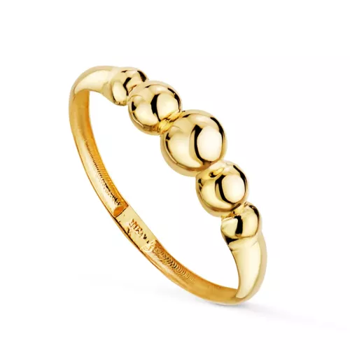 18K SORTIJA ORO AMARILLO CON CINCO BOLAS EN DISMINUCION. ANCHO: 4 MM 0