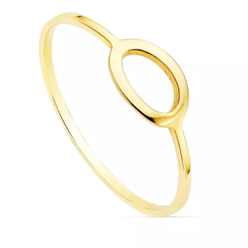 18K SORTIJA ORO AMARILLO LISA MOTIVO OVAL 8X5 MM 0