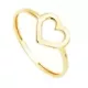 18K SORTIJA ORO AMARILLO CORAZON CALADO BRILLO 9 MM 0