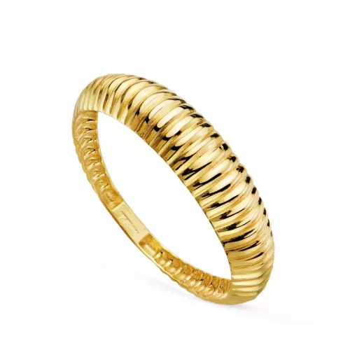 18K SORTIJA ORO AMARILLO LISA GALLONES EN DISMINUCION. ANCHO: 5 MM 0