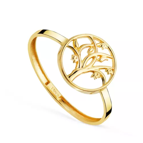18K SORTIJA ORO AMARILLO ARBOL DE LA VIDA CALADO. ANCHO: 10 MM. 1