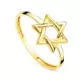 18K SORTIJA ORO AMARILLO CON ESTRELLA DE DAVID 10 X 9 MM. ANCHO: 1