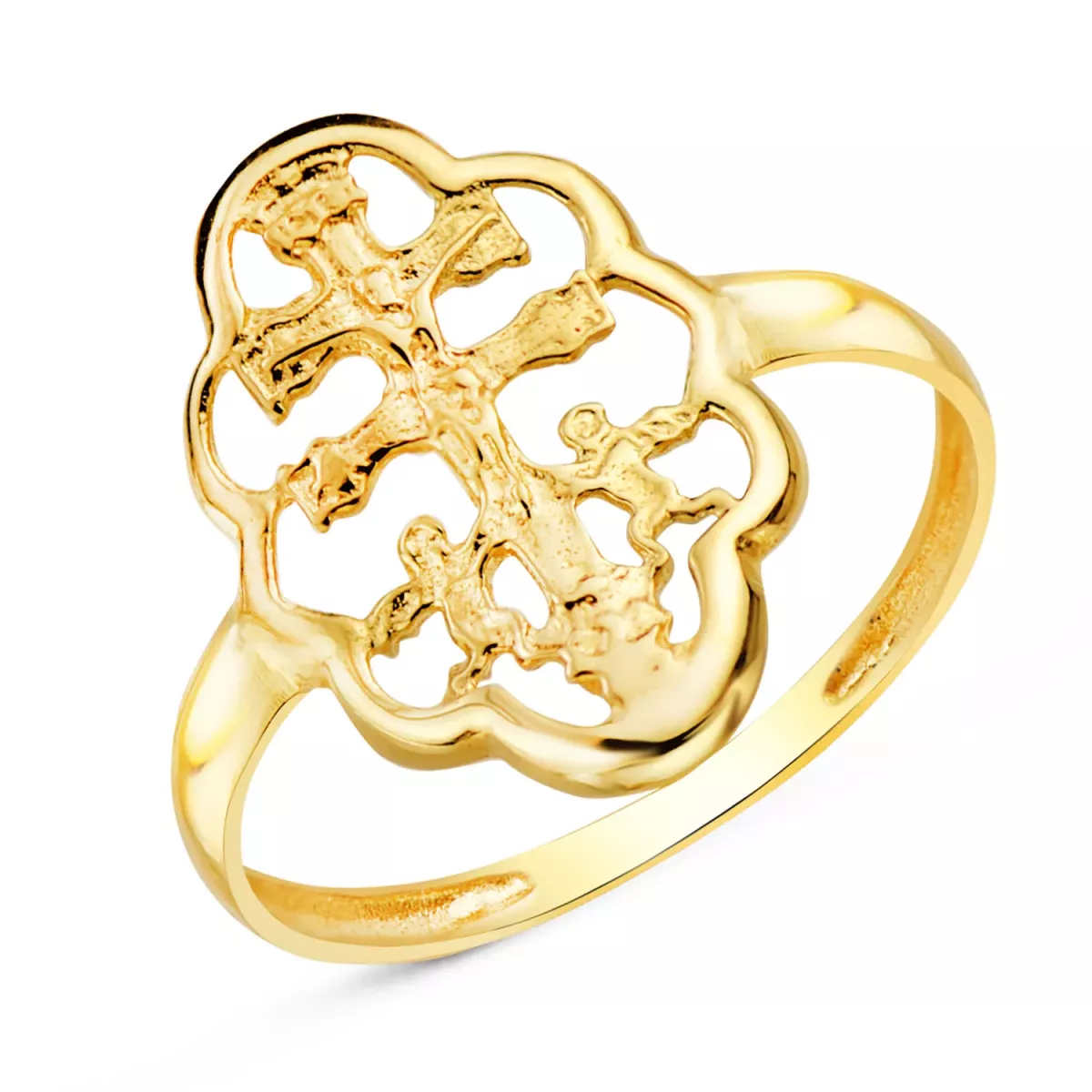 18K SORTIJA ORO AMARILLO CRUZ DE CARAVACA EN CERCO. MEDIDA: 17X11MM 1