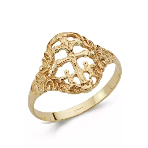 18K SORTIJA ORO AMARILLO CRUZ CARAVACA 1