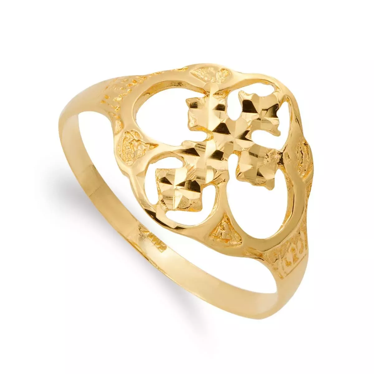 18K SORTIJA ORO AMARILLO CALADA CRUZ DE CANJAYAR. ANCHO: 13MM 2