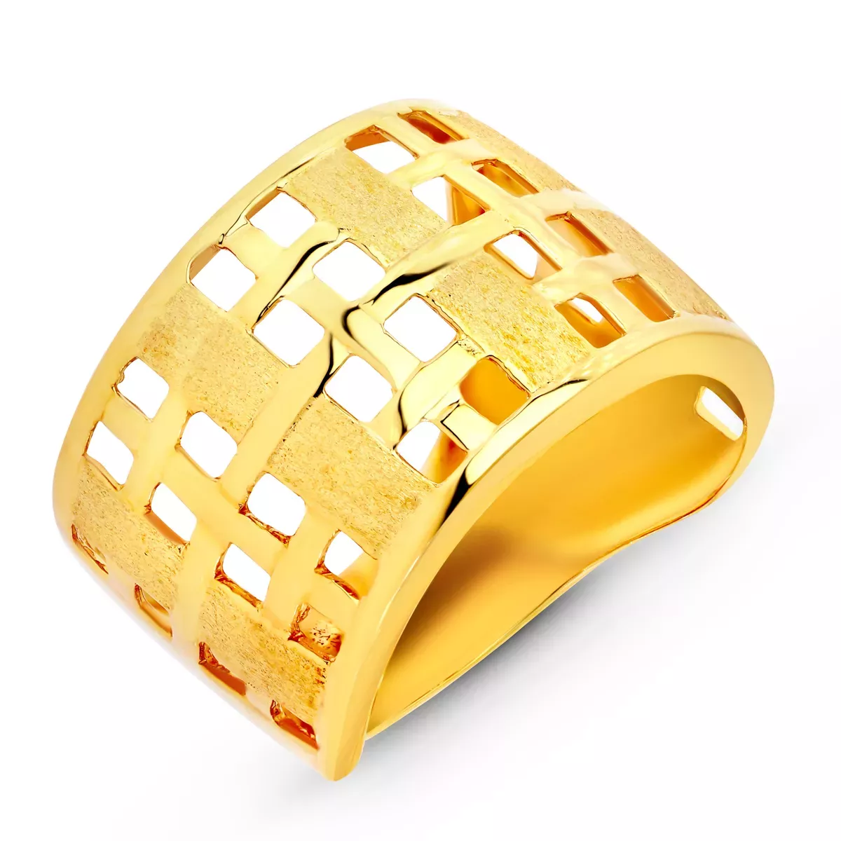 18K SORTIJA ORO AMARILLO CUADRADOS CALADOS. ANCHO: 15 MM 7