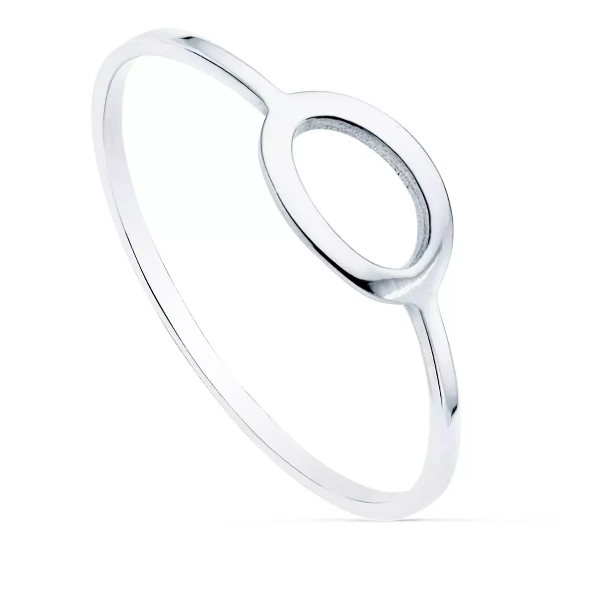 18K SORTIJA ORO BLANCO LISA MOTIVO OVAL 8X5 MM 0