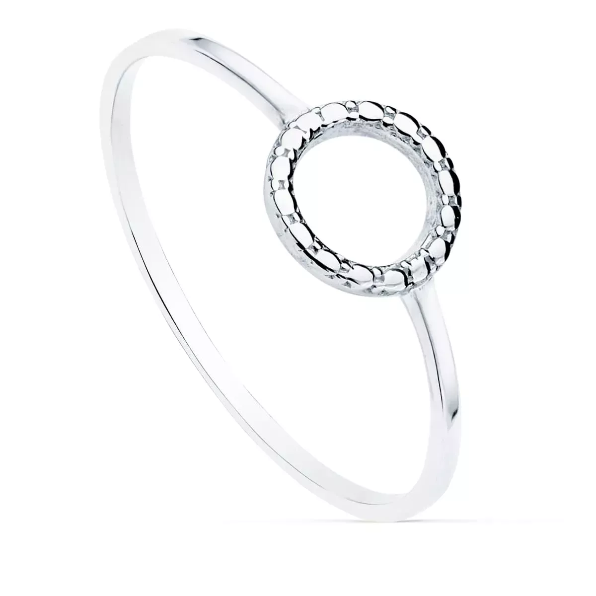 18K SORTIJA ORO BLANCO LISA MOTIVO REDONDO 7.5 MM 0