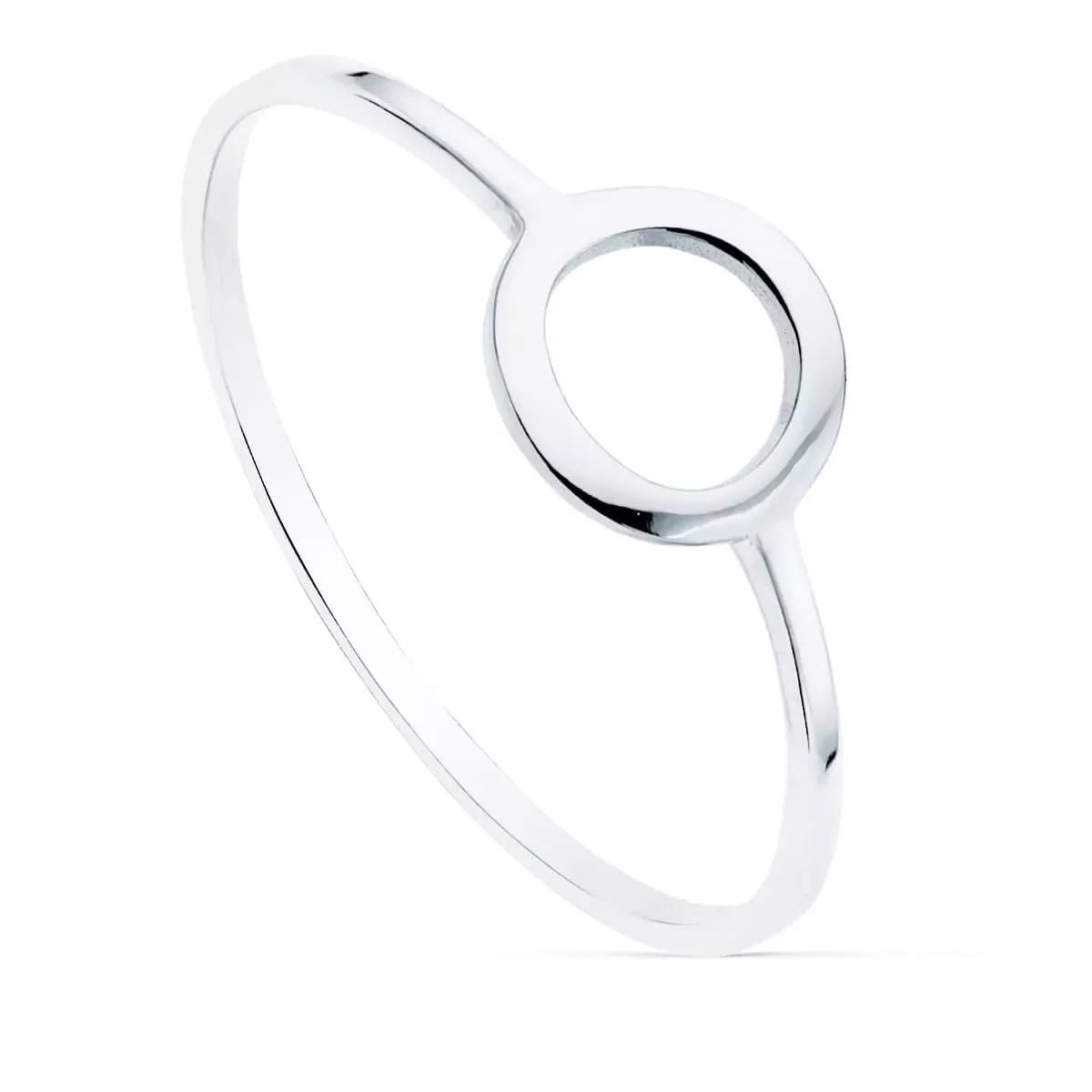 18K SORTIJA ORO BLANCO LISA MOTIVO REDONDO 7.5 MM 0