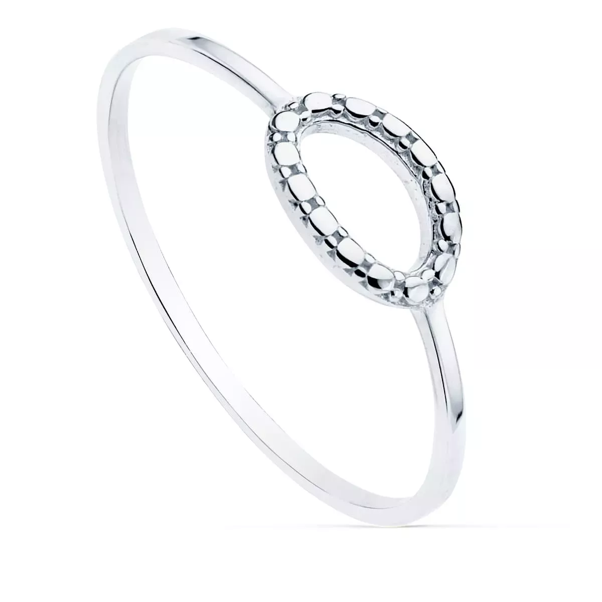 18K SORTIJA ORO BLANCO LISA MOTIVO OVAL 8X5 MM 0