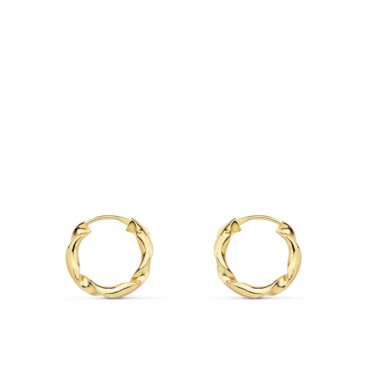 18K AROS ORO AMARILLO HUECOS RETORCIDOS. 12X2 MM 0
