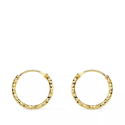 18K AROS ORO AMARILLO RETORCIDO TALLADO 13X1.30 MM 0
