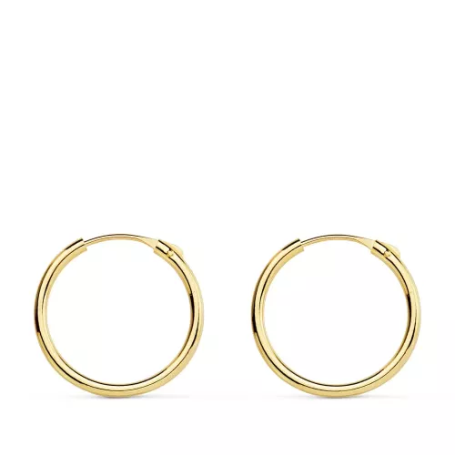 18K AROS ORO AMARILLO HUECOS REDONDOS 15X1.20 MM 0